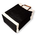 thumbnail image 5 of Eco-Friendly Large Jute and Cotton Leather Handle Market Tote Bag Black - No Embroidery, 5 of 8