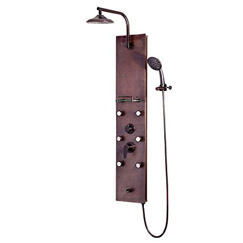 PULSE ShowerSpas 1041 PULSE ShowerSpas Sedona ShowerSpa Hammered Copper ORB Shower Panel