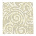thumbnail image 3 of Ambesonne Grey Shower Curtain, Vintage Swirling Floral, 69"Wx84"L, Khaki Beige, 3 of 5