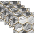 thumbnail image 5 of Dinner Napkins Cloth Washable Marble Gold Hexagon Table Napkins Polyester 20 * 20 inch Set of 4 Home Party Holiday Reusable, 5 of 7