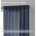 thumbnail image 3 of THD Charlotte Faux Linen Semi Sheer Light Filtering Transparent Back Tab Rod Pocket Lightweight Window Curtains Drapery Panels Bedroom, Dining Room & Living Room, 2 Panels, 3 of 4