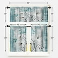 thumbnail image 3 of Farmhouse Floral Kitchen Window Curtains Valance and Tier Set 36 Inch, Teal and White Vintage Daisies 3 Piece Window Treatment Tiers for Living Room Bedroom Butterfly Kitchen Decor Drapes, 3 of 6