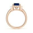 thumbnail image 2 of Angara Natural 3.4 Ct. Blue Sapphire with Diamond Halo Ring in 14K Rose Gold for Women (Ring Size: 3), 2 of 9