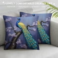 thumbnail image 3 of Fenyluxe Peacock Flowers Fashion Style Dirt-Resistant Throw Pillow Covers for Couch Sofa Bed Living Room Bedroom Printed on Both Sides All Year Round Applicable Pillow Case 1PC 24x24in, 3 of 5