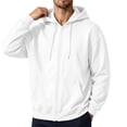 thumbnail image 2 of Mens Oversized Zip Up Hoodies Fleece Sweatshirts Long Sleeve Solid Jacket with Pockets, 2 of 7