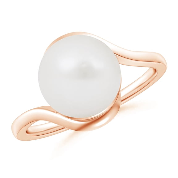 ANGARA South Sea Cultured Pearl Solitaire Bypass Ring in 14K Rose Gold for Women | June Birthstone, Birthday, Anniversary, Jewelry Gift for Women | Pearl Ring