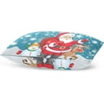 thumbnail image 4 of Santa Reindeer and Snowman Velvet Oblong Lumbar Plush Throw Pillow Cover/Shams Cushion Case 20x36in Decorative Invisible Zipper Design for Couch Sofa Pillowcase Only, 4 of 7