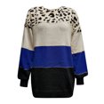 thumbnail image 2 of Vedolay Cropped Sweaters for Women Long Sleeve Boat Neck Tunic Tops 2023 Fall Baggy Pullover Sweaters,Blue M, 2 of 4