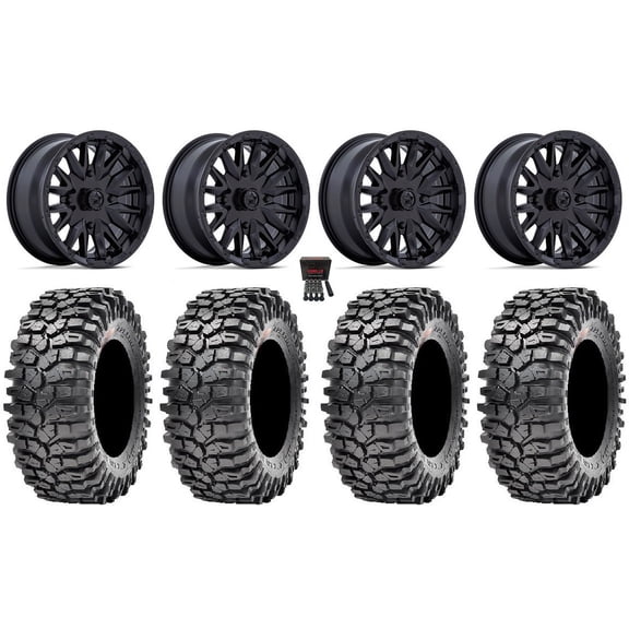 MSA Creed 15" Wheels Black 35" Roxxzilla Tires Polaris RZR XP 1000 / PRO XP / Ranger XP 900/1000