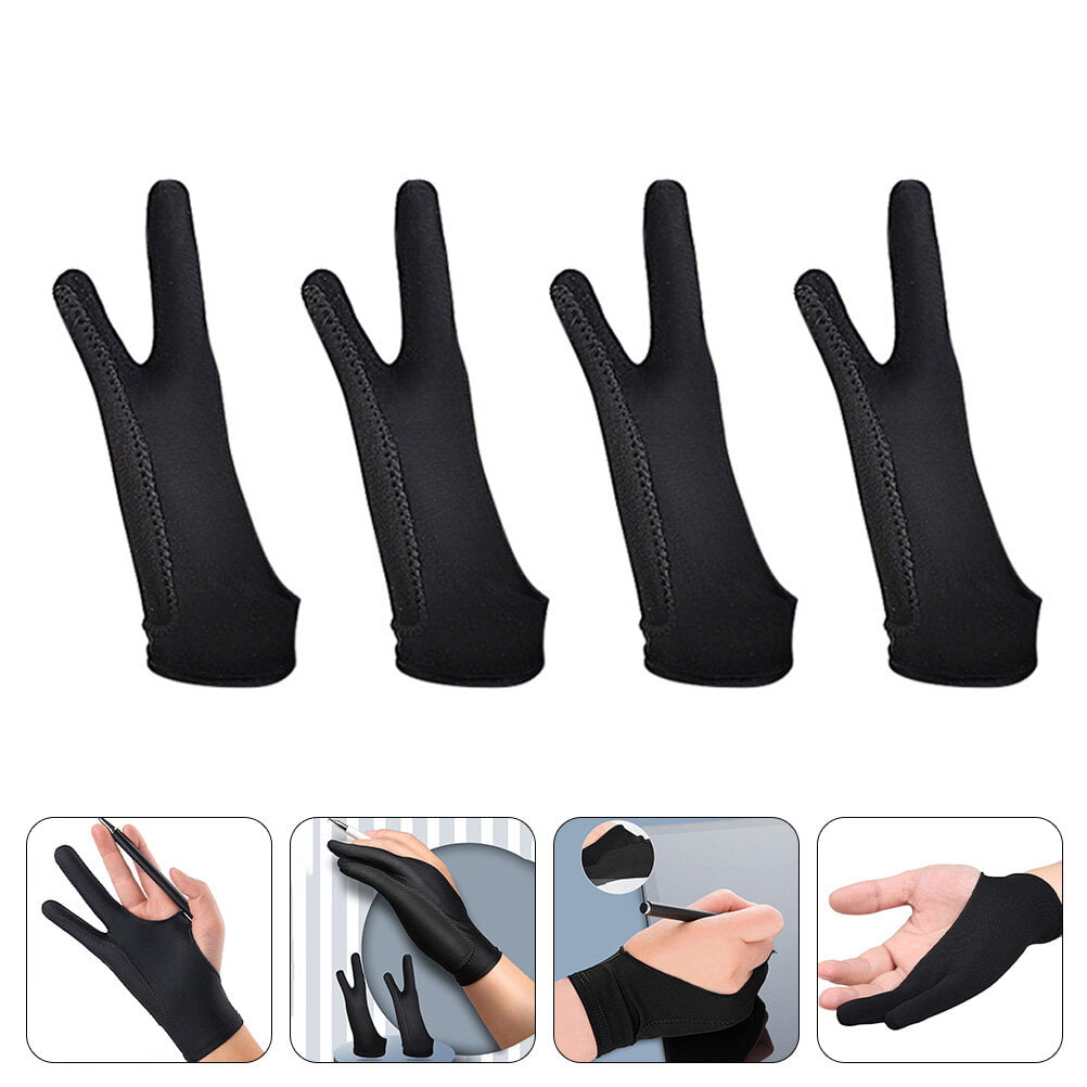 Asonen - Artist Gloves for Drawing 4 Pack, Two Fingers Gloves for