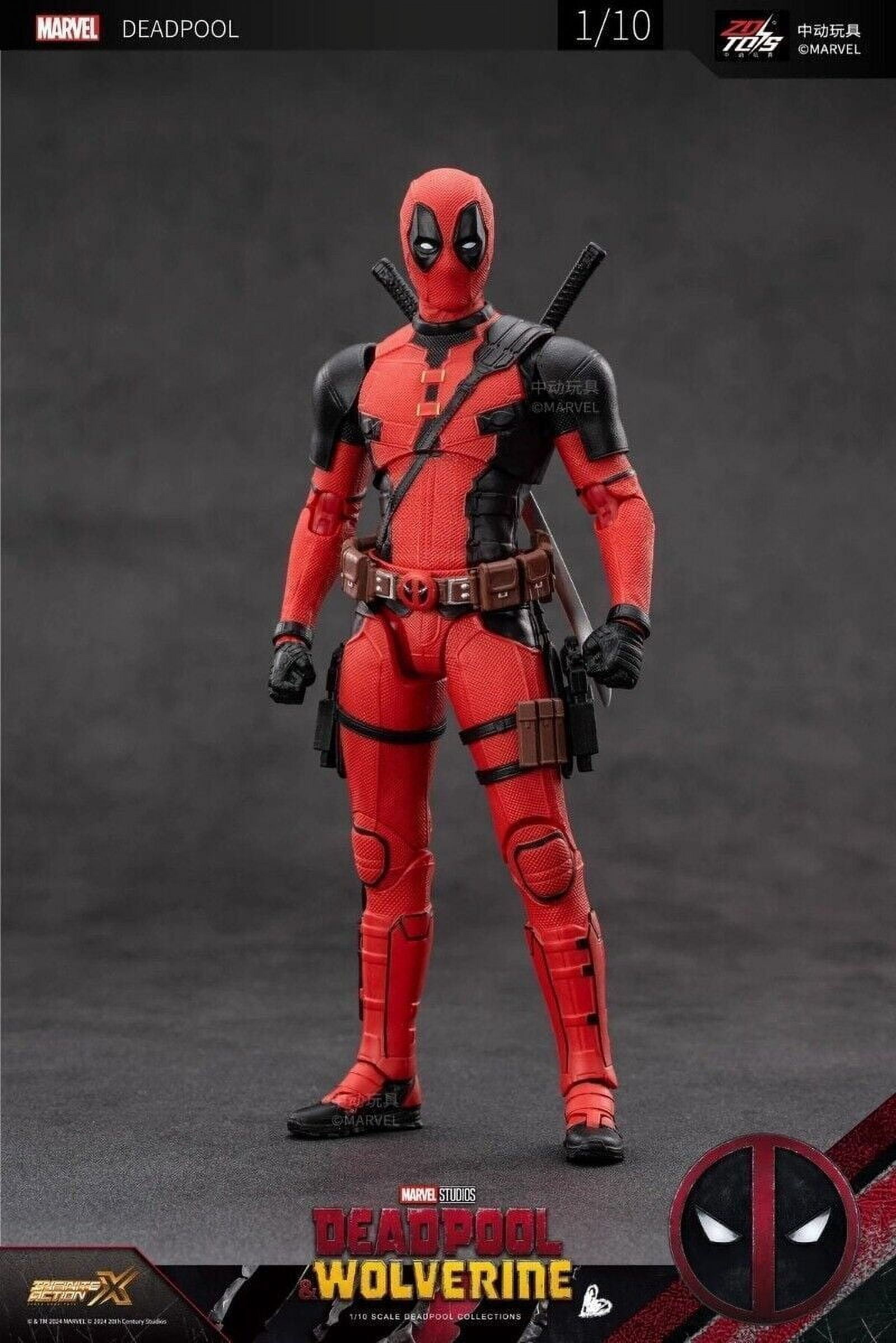 ZD Deadpool 3 Deadpool and Wolverine Action Figure Removable and Replaceable Face,Collectible Statue Action Figures Anime Desktop Decoration Ornaments Gift