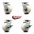 thumbnail image 2 of 4 Inch Nylon Swivel Caster Set with Roller Bearings 2 Brakes SCC, 2 of 2