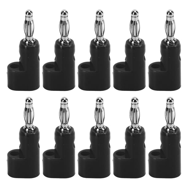 4mm Banana Plug Stackable Banana Plug Connectors Stackable Solderless Banana Plugs 10pcs 4mm Stackable Banana Plug Connectors Solderless Banana Plugs For Security AccessoriesBlack