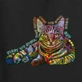 thumbnail image 2 of First We Still Your Heart Then Your Bed | Funny Neon Colorful Cat | Dean Russo Art Animal Lover Womenâ€™s Standard V-Neck Tee, Black, Large, 2 of 6