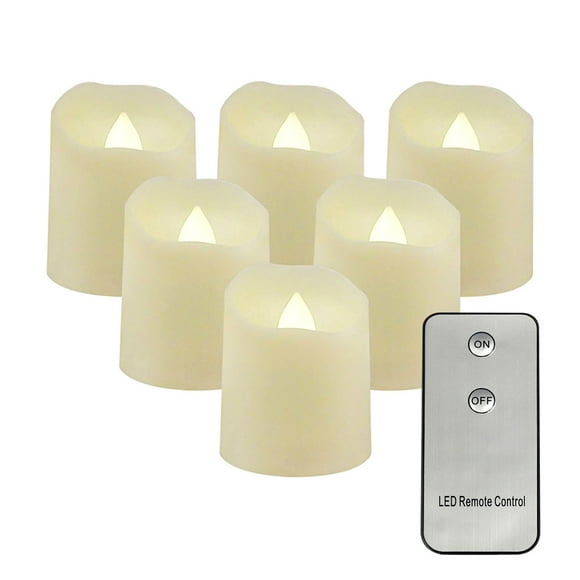 Tealights with remote control, flickering, long-life battery-operated LED candles with remote control, without timer, for home decor and seasonal celebrations, pack of 12, warm white light
