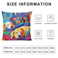 thumbnail image 5 of MDO Cute Dogs Pillow Cover Puppy Pets Animals Funny Curious Cartoon Dogs Lover Dalmatian Colorful Bulldog Pug Poodle Decorative Pillow Case Home Decor Square 18x18 Inches Pillowcase, 5 of 5