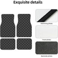thumbnail image 4 of Car Floor Mats Carpet 4pcs Gray Checkerboard Floor Mats for Cars Universal Vehicle Front Rear Rugs Car Decor Accessories for Trucks, 4 of 6