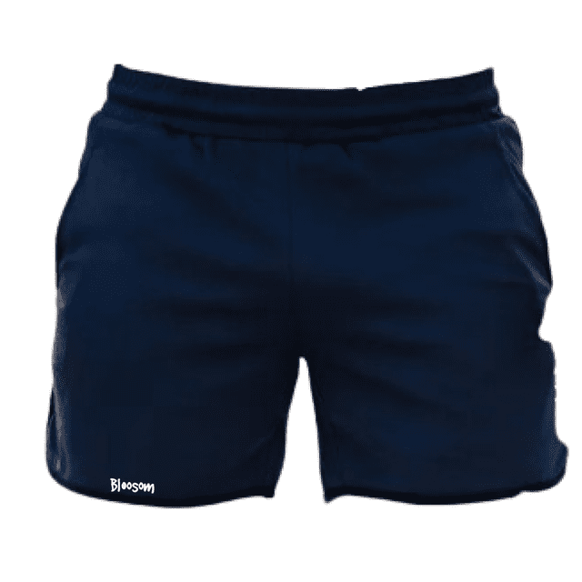 Short Deportivo Bloosom Ejercicio Gym Slim Fit Elástico Azul Marino L