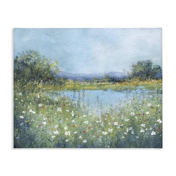 Stupell Industries Traditional Impressionist Meadow Surrounding Pond Canvas Art, 20 x 16, by Carol Robinson
