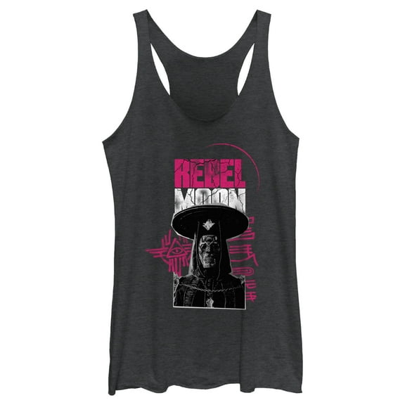 Women's Rebel Moon Imperium Priest Logo Racerback Tank Top Black Heather X Large