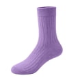thumbnail image 2 of Unisex boys Girls Cotton Socks Solid Color Soft Stretchy Ankle Socks Kids Casual Comfy Socks for Everyday Wear Purple 3-5 Years, 2 of 6