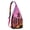 Rose-red-15, variant on Hawaii Palm Tree Sling Backpack - Ocean Sunset with Palm Trees Design, Anti-Theft Water-Resistant Shoulder Bag