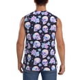 thumbnail image 4 of Fotbe Men's crystal flower Skull Print Men's Sleeveless Muscle Tank Tops Casual T-Shirts for Gym Workout Beach-Large, 4 of 8
