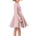 thumbnail image 2 of FKELYI Strawberry Pig Long Sleeve Dresses Kawaii Elastic Kids Dresses for Girls Knee Length Breathable Long Sleeve Pleat Dress Aged 3-4 Years, 2 of 4