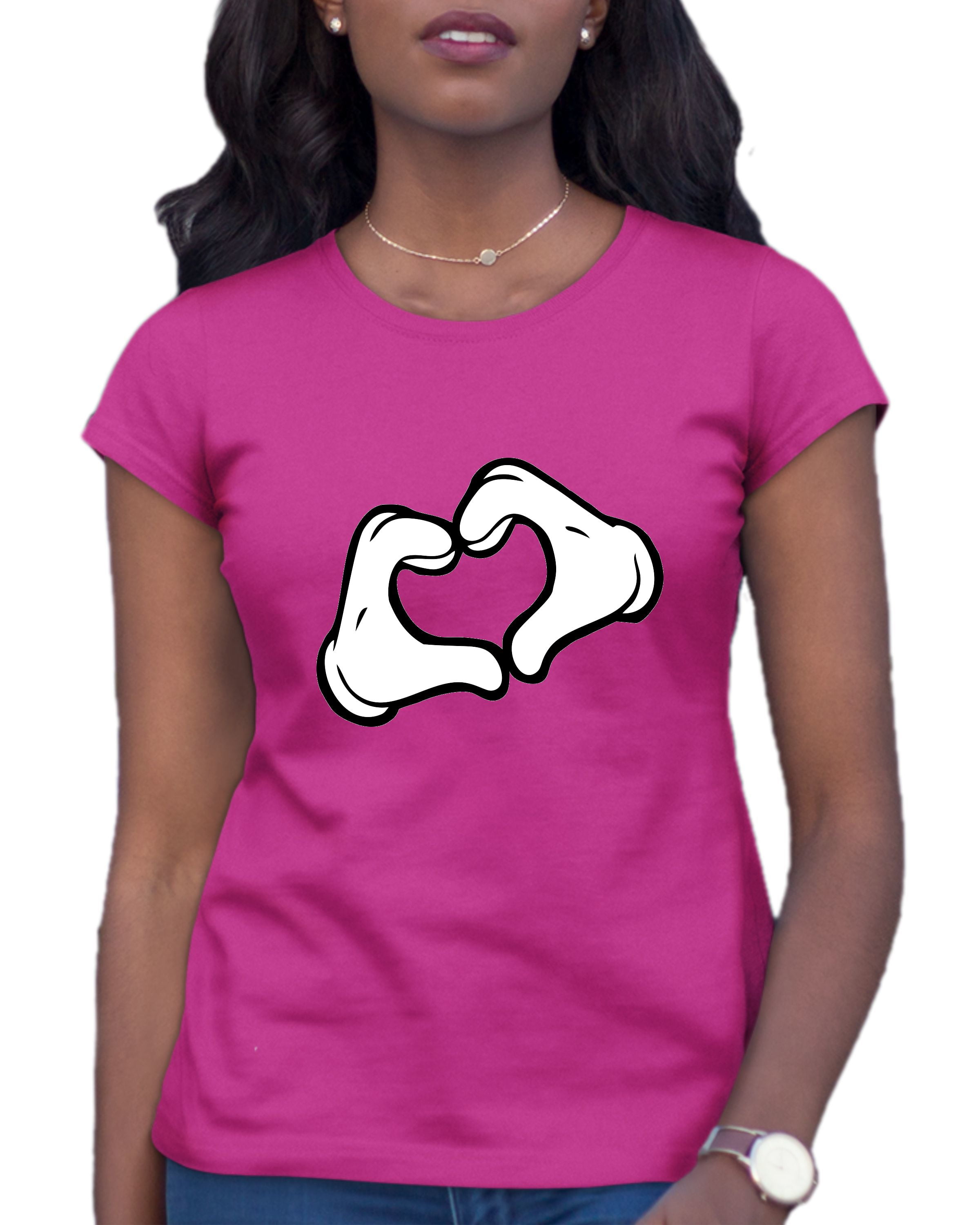 Disney Mickey Mouse Heart Hands T-Shirt for Women Extended Size Multi 