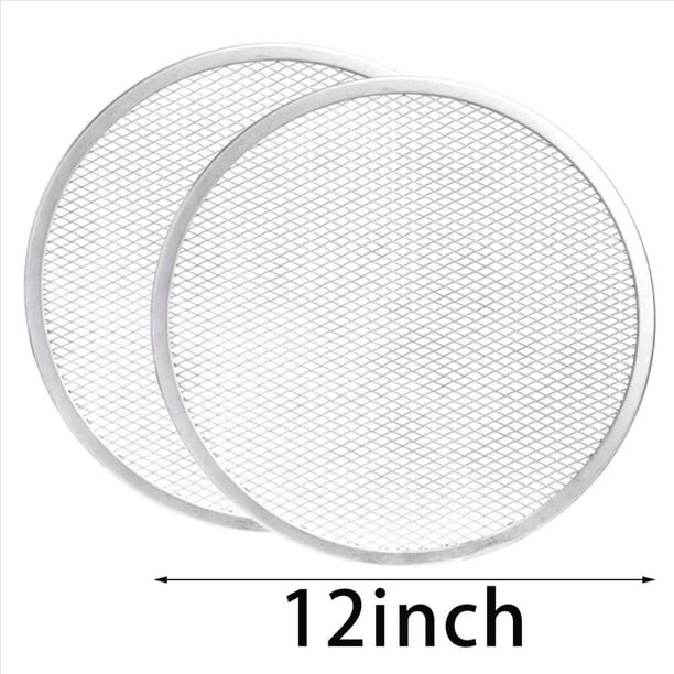 Pantalla de Pizza, Bandeja de Pizza, Bandeja de Pizza para Horno, Bandeja de Pizza, Pantalla de Pizza Antiadherente de Aluminio con Borde Sin Costura de 12 Pulgadas (12 Piezas)