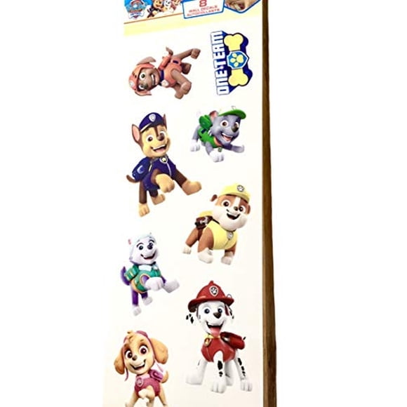 Calcomanías de Pared Removibles de Patrulla Canina para la Habitación de Niños - Conjunto de 8 Calcomanías