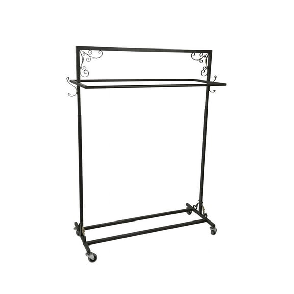 Boutique Vintage Double-Rail Rolling  ClothingRack
