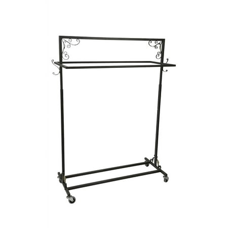 Boutique Vintage Double-Rail Rolling ClothingRack