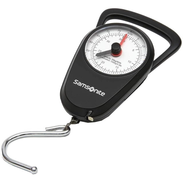 Báscula manual para equipaje Samsonite, color negro, 36 kg de capacidad