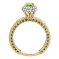 thumbnail image 3 of 14K Yellow Gold Diamond Natural Peridot Round 4mm Engagement Ring 2-piece Set, size 10, 3 of 4