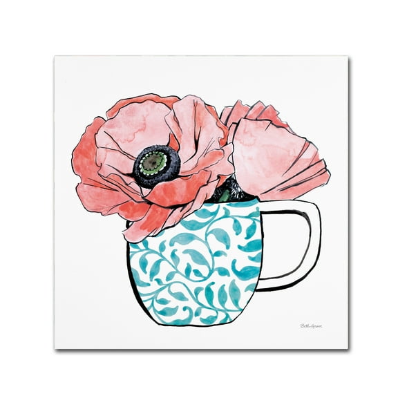 Trademark Fine Art 'Floral Teacups II' Canvas Art by Beth Grove