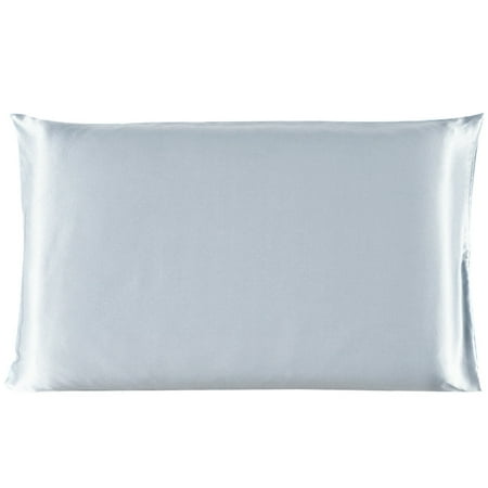 Piccocasa 100% Mulberry Silk Fabric Pillow Case Cover Pillowcase Silver Gray King