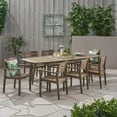 thumbnail image 2 of Vivienne Outdoor 8 Seater Acacia Wood Expandable Dining Set, Gray, 2 of 9