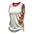 thumbnail image 2 of LNZGNM Soccer Cup 2026 Shirts for Men Oversized Mexico Jersey Brazil Jerseys Y2K V Neck Soccer Fan Tops,Red(XXXXL), 2 of 4