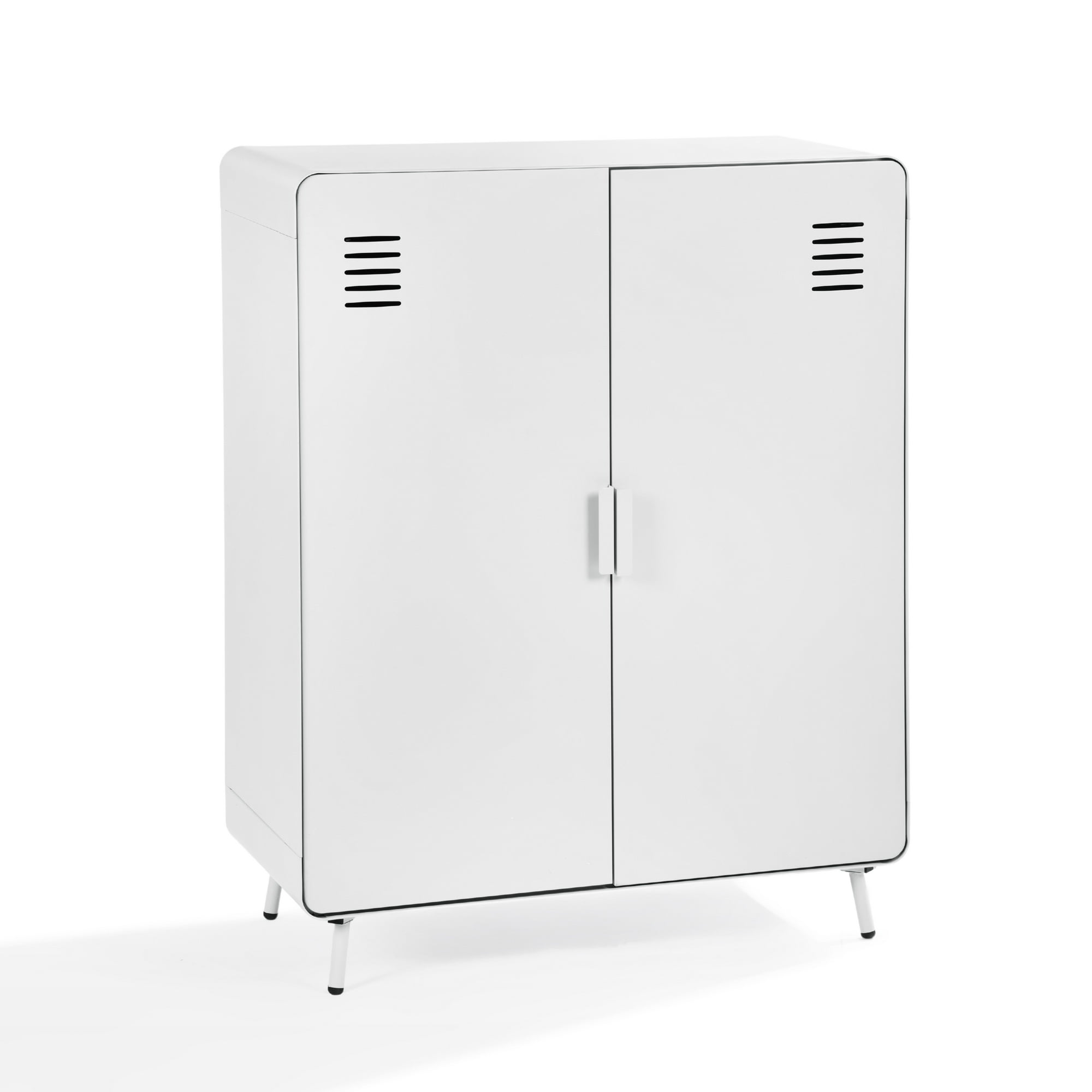 Homy Casa Metal Storage Cabinet with 2 Doors Utility Cabinet for Entryway Office Kitchen Chalk White