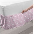 thumbnail image 2 of Travel Bed Skirt, Pastel Tone Scene of Luggage Suitcase Passport Playful Doodle Like Pattern, Elastic Bedskirt Dust Ruffle Wrap Around for Bedding Decor, 4 Sizes, Baby Pink and White, by Ambesonne, 2 of 2