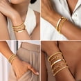 thumbnail image 4 of Set de Pulseras Gokeey Chapadas en Oro 14K, Impermeables y Apilables, 4 of 8