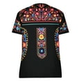 thumbnail image 4 of Fashion Woman Causal Round Neck Printing Blouse Short Sleeve T-Shirt Summer Tops, 4 of 7