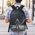 thumbnail image 5 of Uemuo Astronaut Standing In The Moon Printed Durable 17-inch Student Backpack - Lightweight, Waterproof, Adjustable Straps, Ideal for School, Work, Travel, 5 of 5