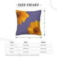 thumbnail image 4 of Square Throw Pillow Covers with Core, Realistic Daisy Art Pattern Purple Pillows for Sofa Beds, 16"x16", 4 of 9