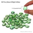 thumbnail image 2 of Glass Beads,36pcs Flat Glass Gemstone Transparent Green 0.44lbs Glass Marbles Pebbles for Vase Fillers DIY Craft, 2 of 6