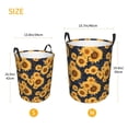 thumbnail image 2 of Lsque Navy Blue Plaid Sunflower pattern Laundry Hamper Basket, Tall Woven Rope Hamper Basket for Clothes, Lightweight Storage Basket, Collapsible Waterproof-Medium, 2 of 8