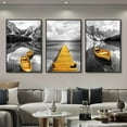 thumbnail image 3 of Hieng Yellow Boat On The Lake Landscape Canvas Prints Gold Wooden Bridge Mountain Abstract Wall Art Paintings For Home Decor Unframed, 3 of 6