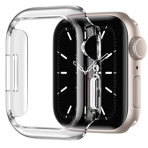 Recoppa Compatible pour Apple Watch Case 45mm Series 7, Étui Pare-Chocs Rigide Ultra-Mince Antichoc Protection Tout Autour [Sans Protecteur d'Écran] pour Accessoires iWatch, Transparent