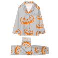 thumbnail image 5 of mgoYE Halloween Family Matching Pajamas Set Button Down Pumpkin Print, 5 of 9